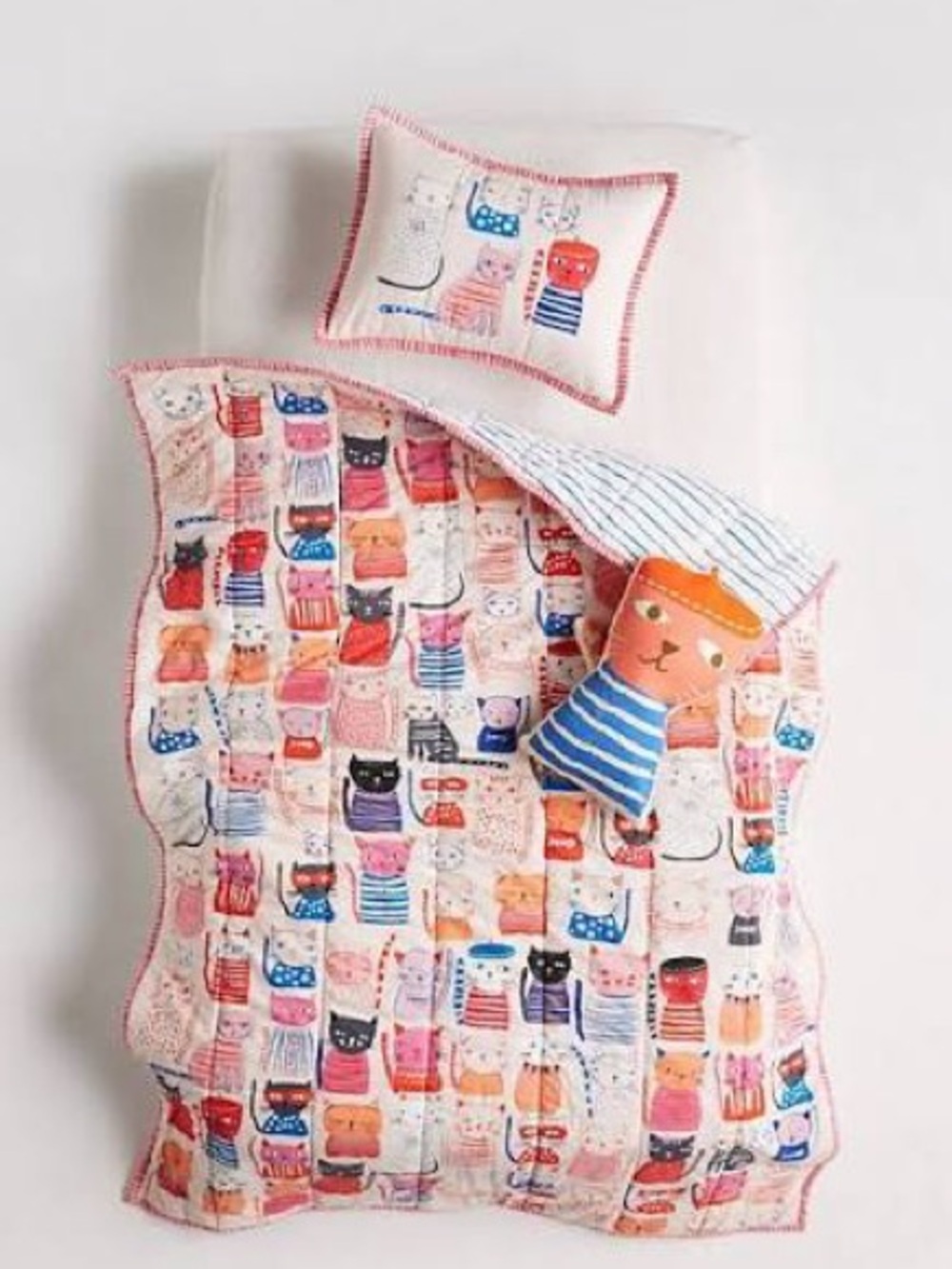 Anthropologie Carolyn Gavin Cat Collection Kids Quilting Toddler Size - Picture 3 of 9